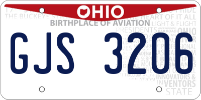 OH license plate GJS3206