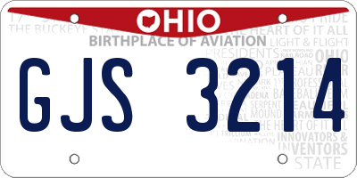 OH license plate GJS3214