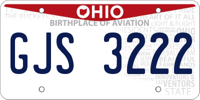 OH license plate GJS3222