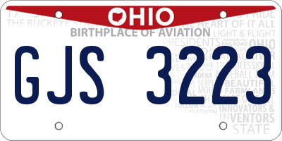 OH license plate GJS3223