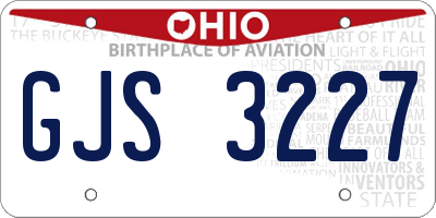 OH license plate GJS3227