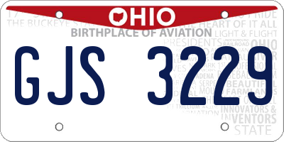 OH license plate GJS3229