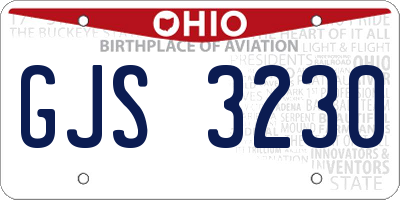 OH license plate GJS3230
