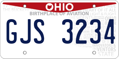 OH license plate GJS3234