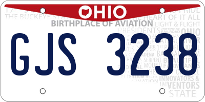 OH license plate GJS3238