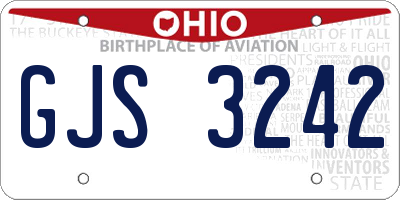OH license plate GJS3242