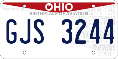 OH license plate GJS3244