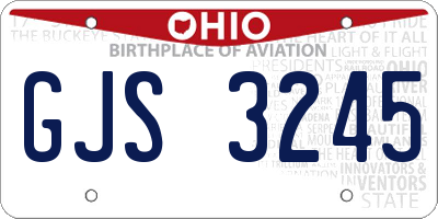 OH license plate GJS3245