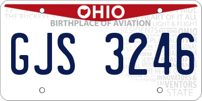 OH license plate GJS3246