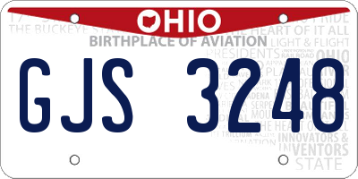 OH license plate GJS3248
