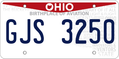 OH license plate GJS3250