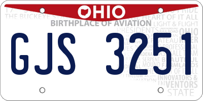 OH license plate GJS3251