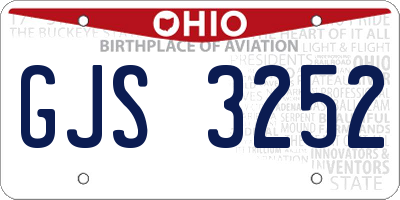 OH license plate GJS3252
