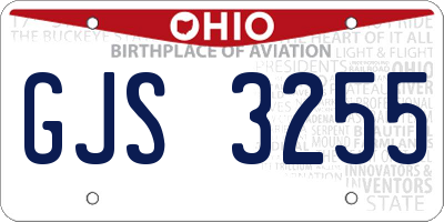 OH license plate GJS3255
