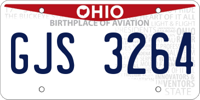 OH license plate GJS3264