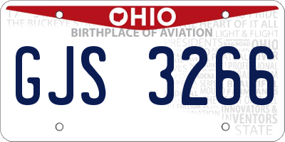 OH license plate GJS3266