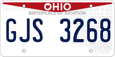 OH license plate GJS3268