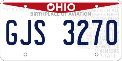 OH license plate GJS3270