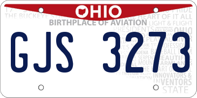 OH license plate GJS3273
