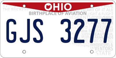 OH license plate GJS3277