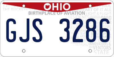 OH license plate GJS3286