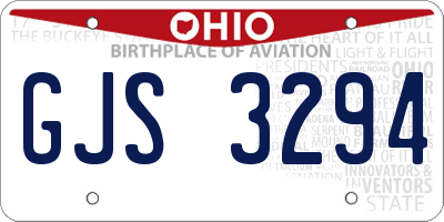 OH license plate GJS3294