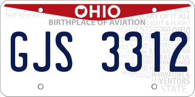 OH license plate GJS3312