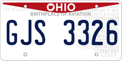 OH license plate GJS3326