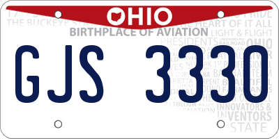 OH license plate GJS3330