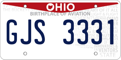 OH license plate GJS3331