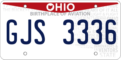 OH license plate GJS3336