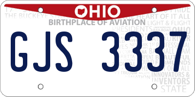 OH license plate GJS3337