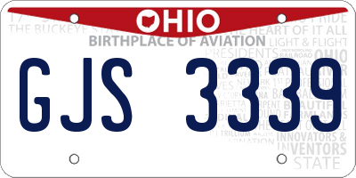 OH license plate GJS3339