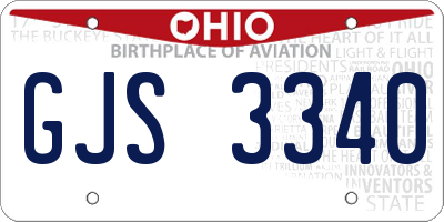 OH license plate GJS3340
