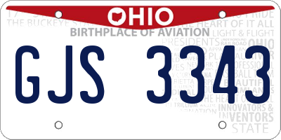 OH license plate GJS3343