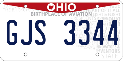 OH license plate GJS3344