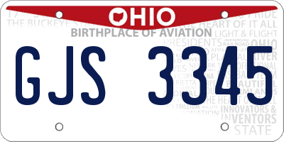 OH license plate GJS3345