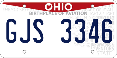 OH license plate GJS3346