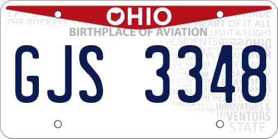 OH license plate GJS3348