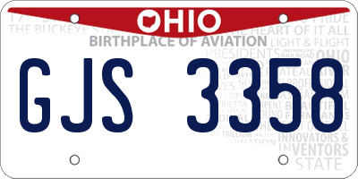 OH license plate GJS3358