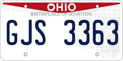 OH license plate GJS3363