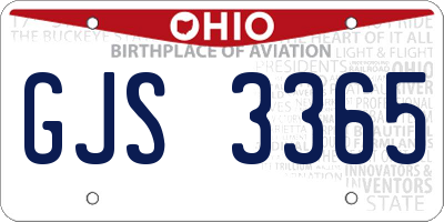 OH license plate GJS3365