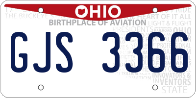 OH license plate GJS3366