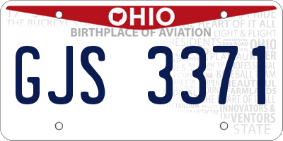 OH license plate GJS3371