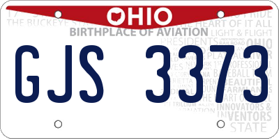 OH license plate GJS3373