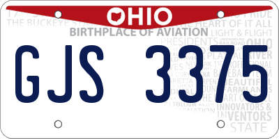 OH license plate GJS3375