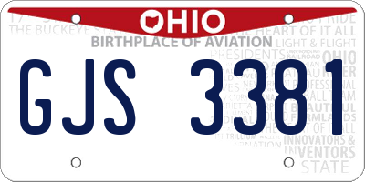 OH license plate GJS3381