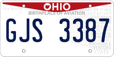 OH license plate GJS3387