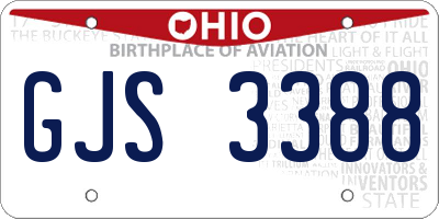 OH license plate GJS3388