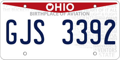 OH license plate GJS3392